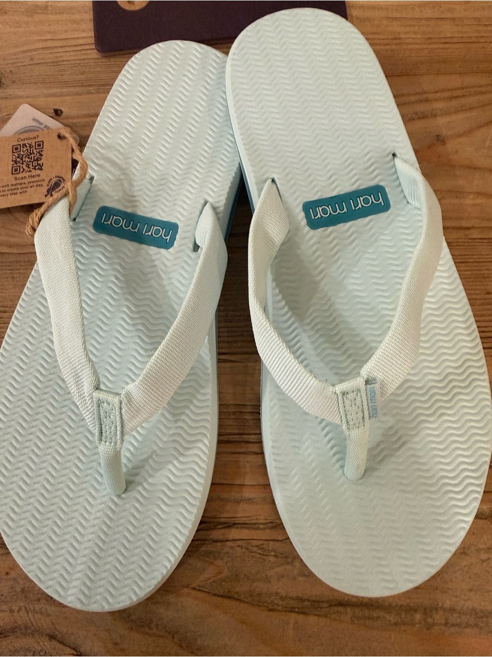 Hari Mari Dunes Flip Flops/Sandals, Size 7, Sea Glass Color, NWT